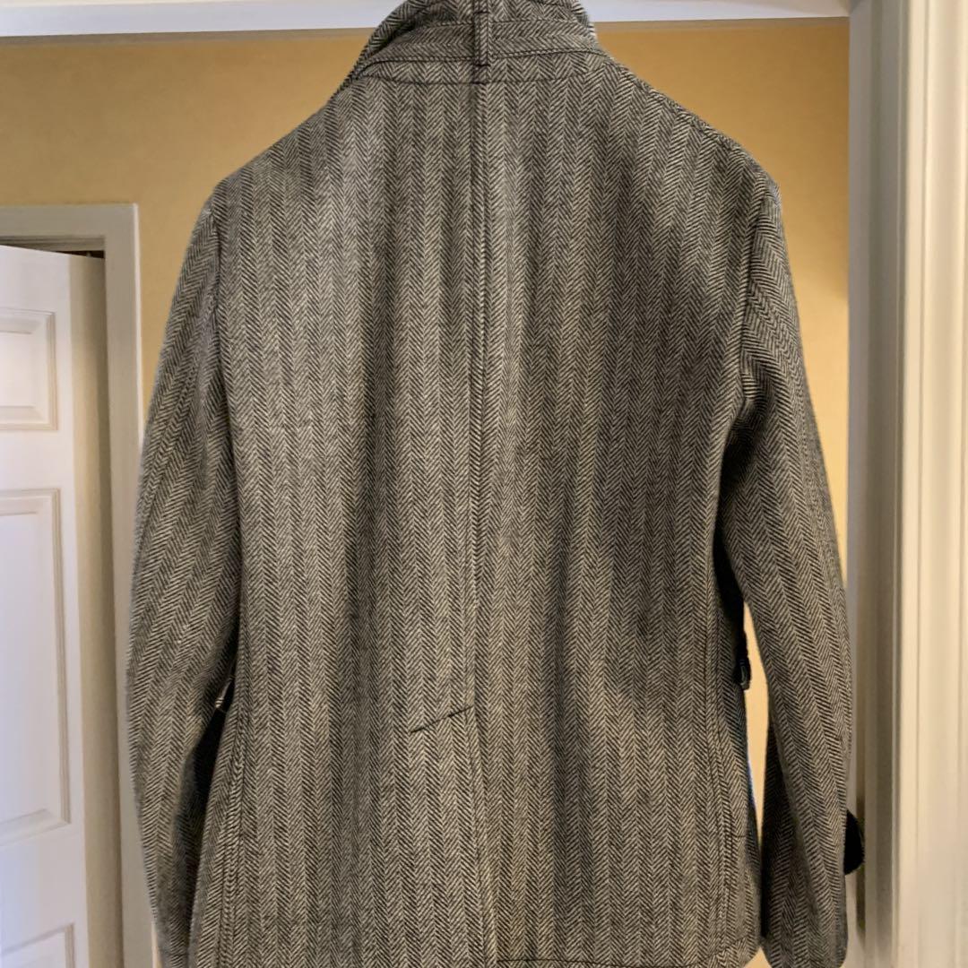 Men's Big ヘリンボーン柄ピーコート
