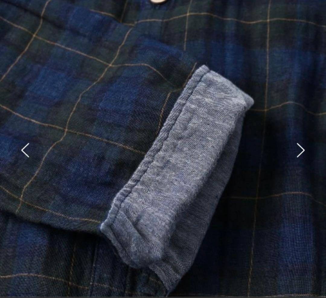 お値下げ　45R ふわふわ二重織のドレス（インディゴ）　フリーサイズ