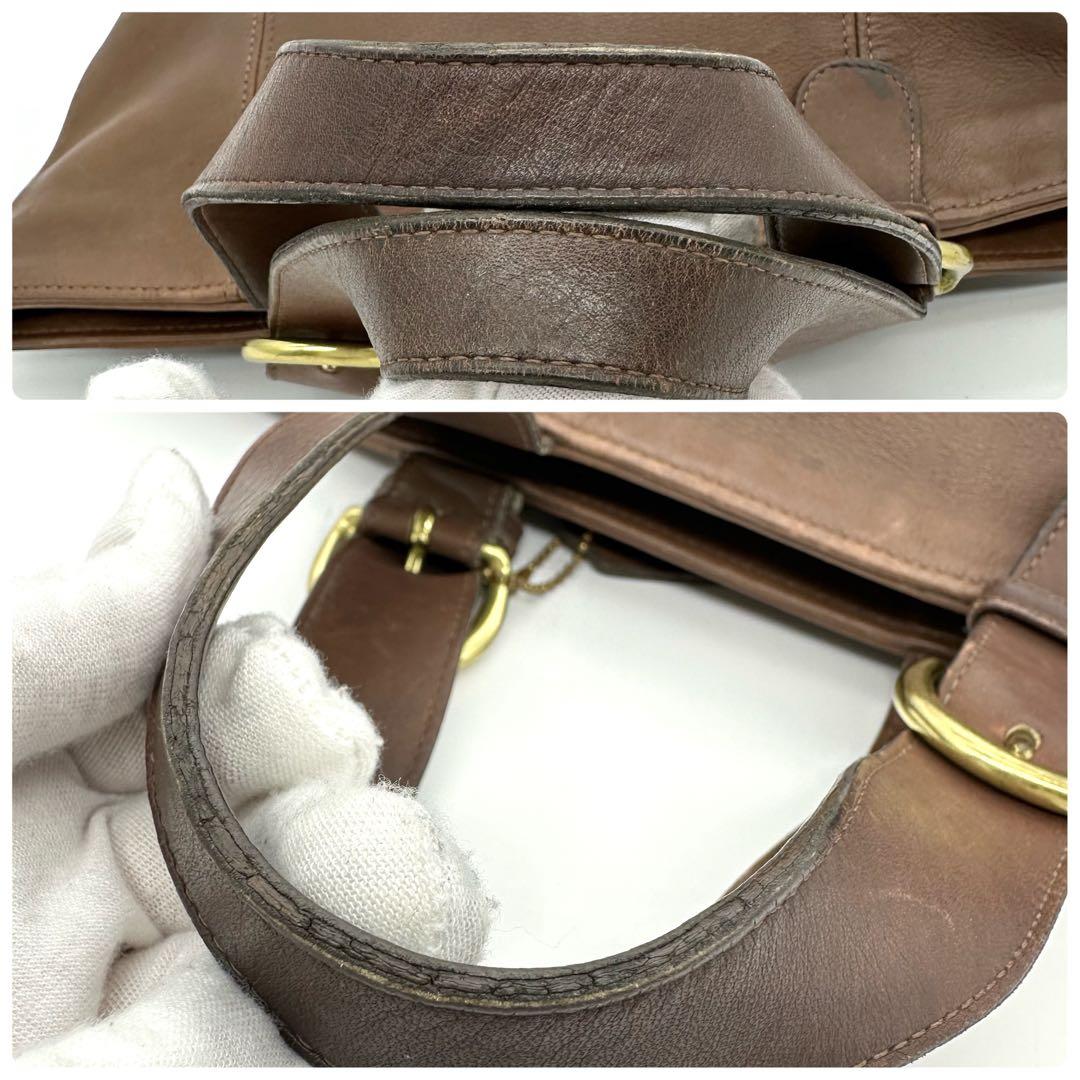 オールドコーチ ハンドバッグ トートバッグ 金具 ブラウン