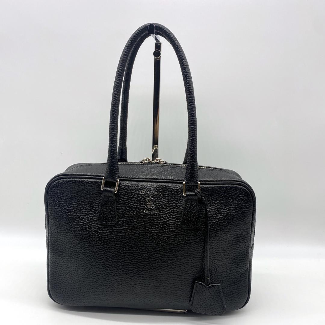 美品 A.D.M.J ミニボストン ハンドバッグ レザー レディース ブラック