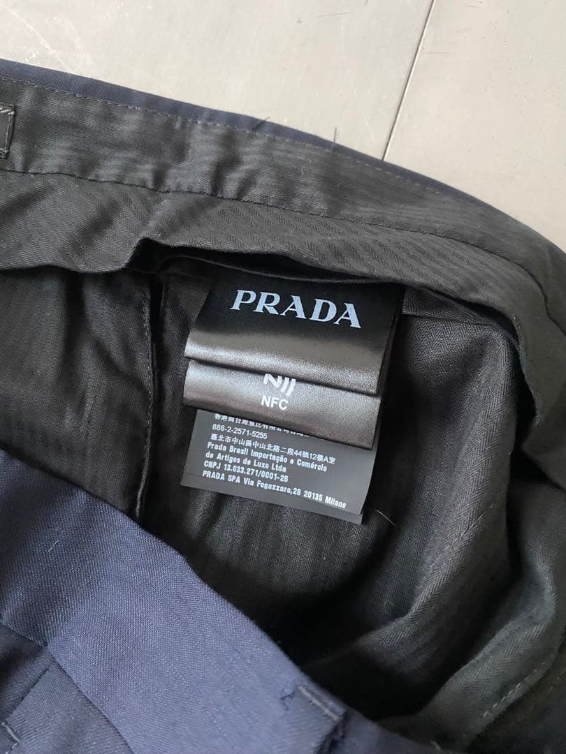 国産原料100% プラダスラックスDNA628PRADAテーパードパンツ46