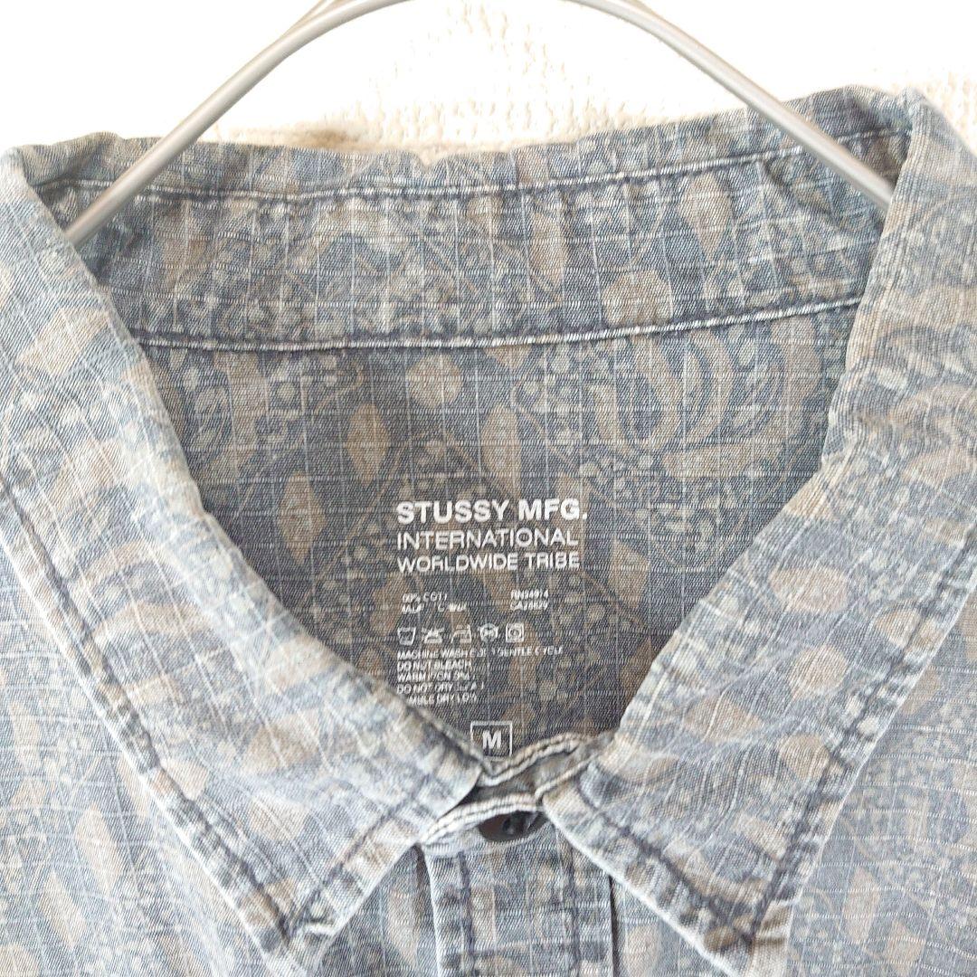 希少】ステューシーstussy MFG ペイズリーシャツ グレー M 希少】ステューシーstussy MFG ペイズリーシャツ グレー M