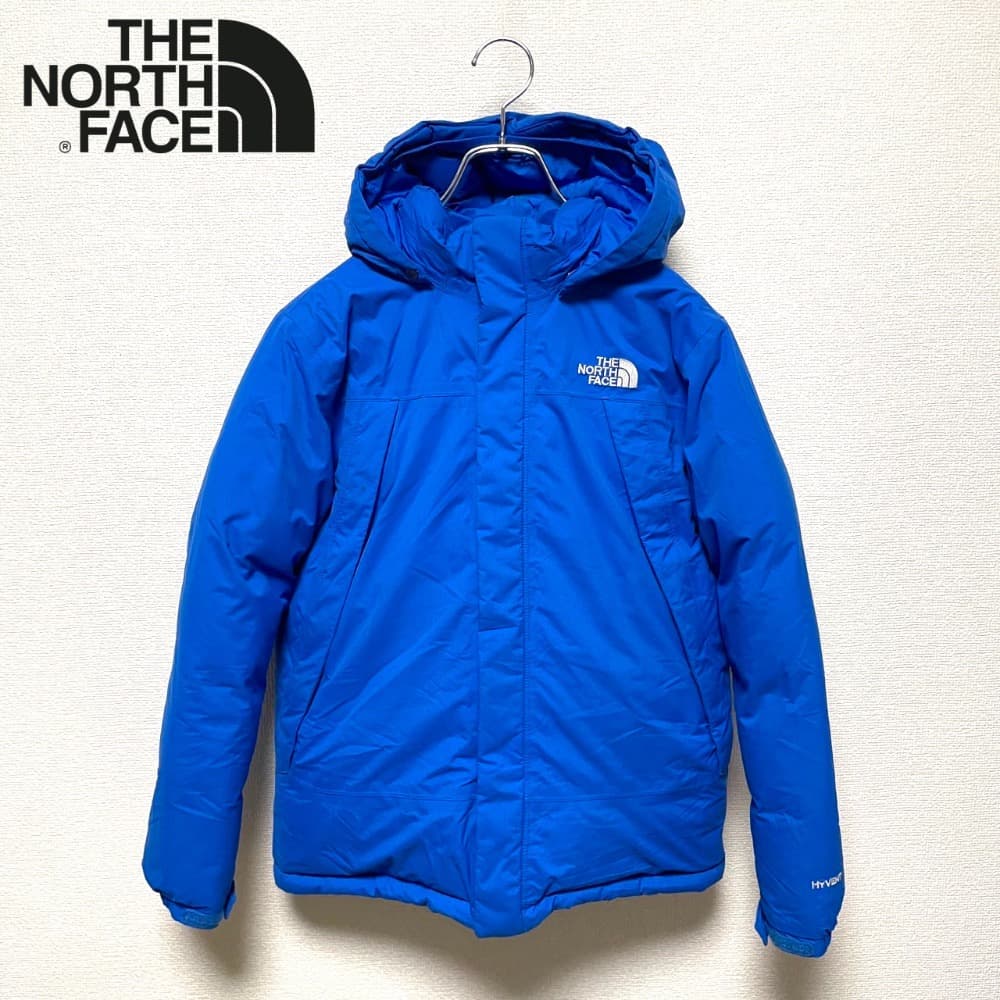 激安　ノースフェイス　ダウンジャケット　ブルー　古着　キッズ　150