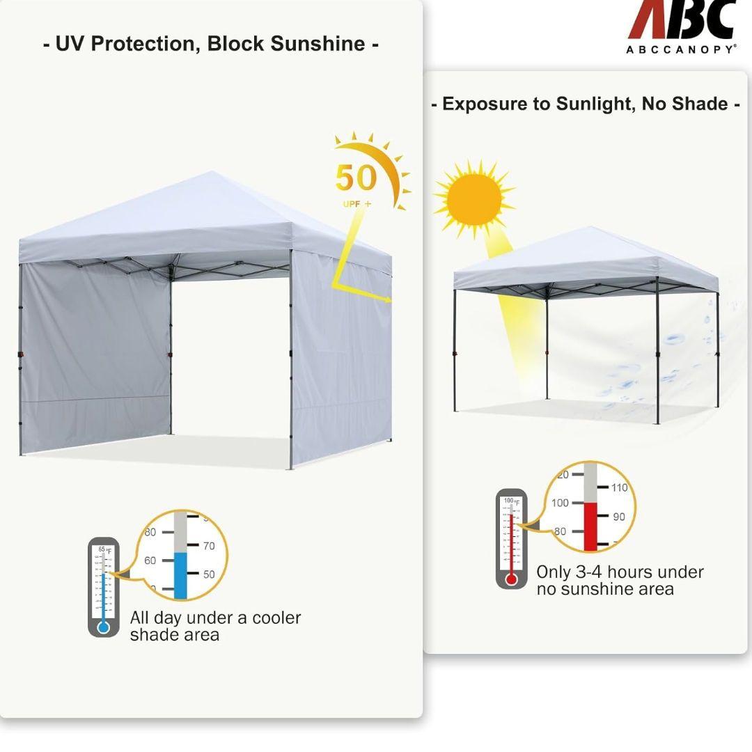 ABCCAMPING タープテント ワンタッチ サイドシート2枚付き