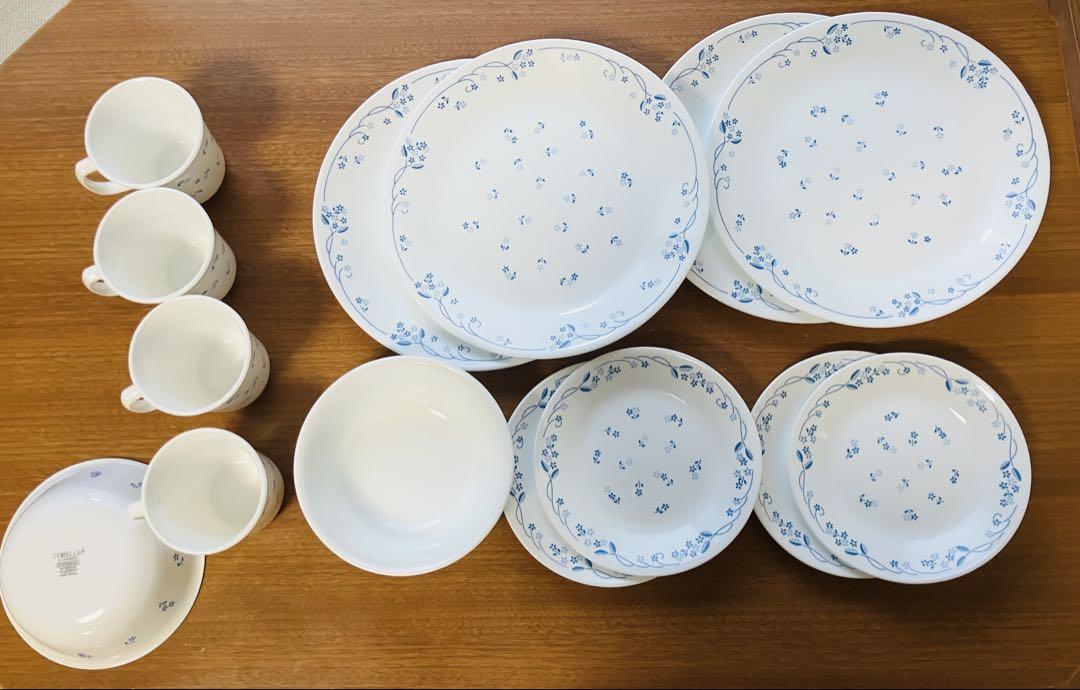 CORELLE コレール　未使用　プロバンシャルブルー大皿 中皿 カップ16点