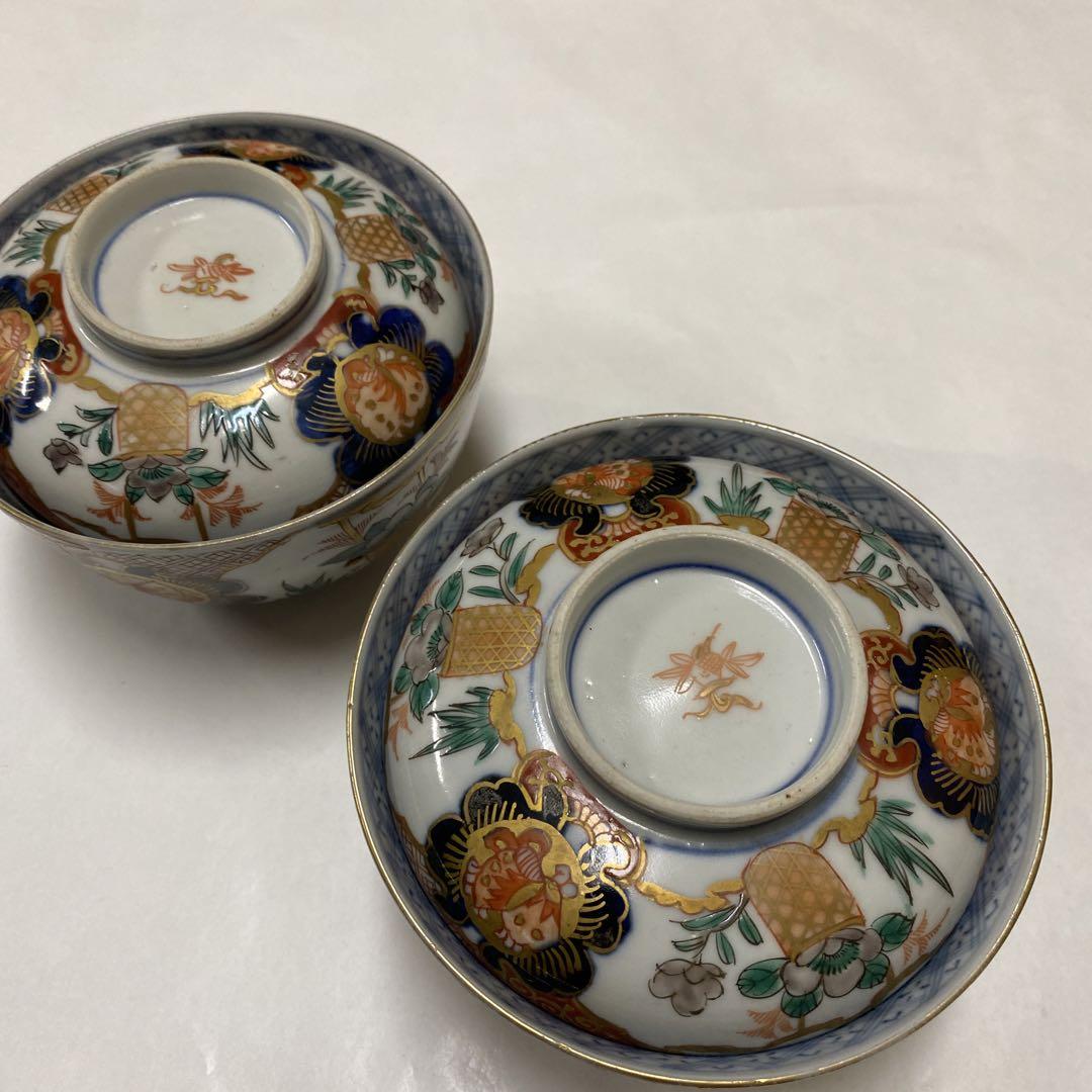 古伊万里？有田？九谷？蓋付き茶碗2客