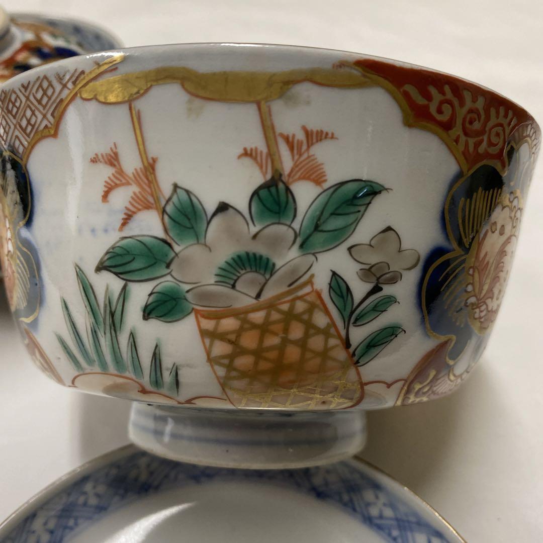 古伊万里？有田？九谷？蓋付き茶碗2客