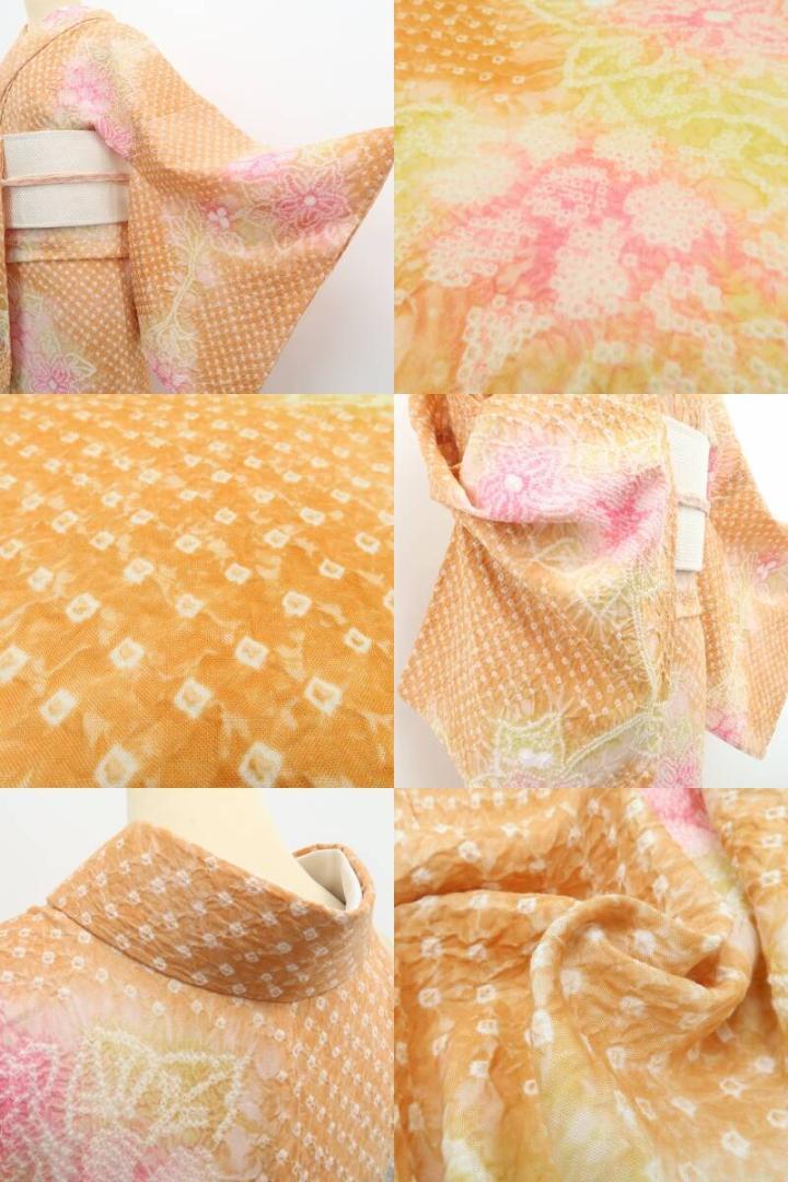新品 有松鳴海絞り お仕立て上がり品 夏着物 綿 仕付け糸付 高級浴衣 6218