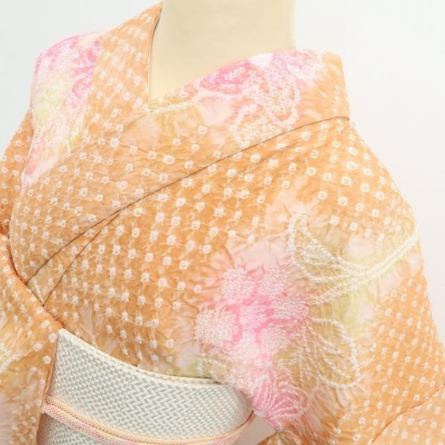 新品 有松鳴海絞り お仕立て上がり品 夏着物 綿 仕付け糸付 高級浴衣 6218