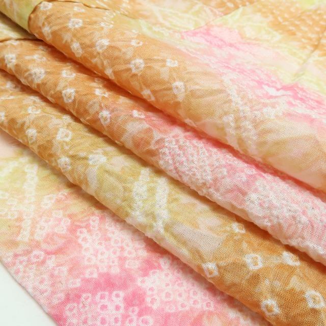新品 有松鳴海絞り お仕立て上がり品 夏着物 綿 仕付け糸付 高級浴衣 6218