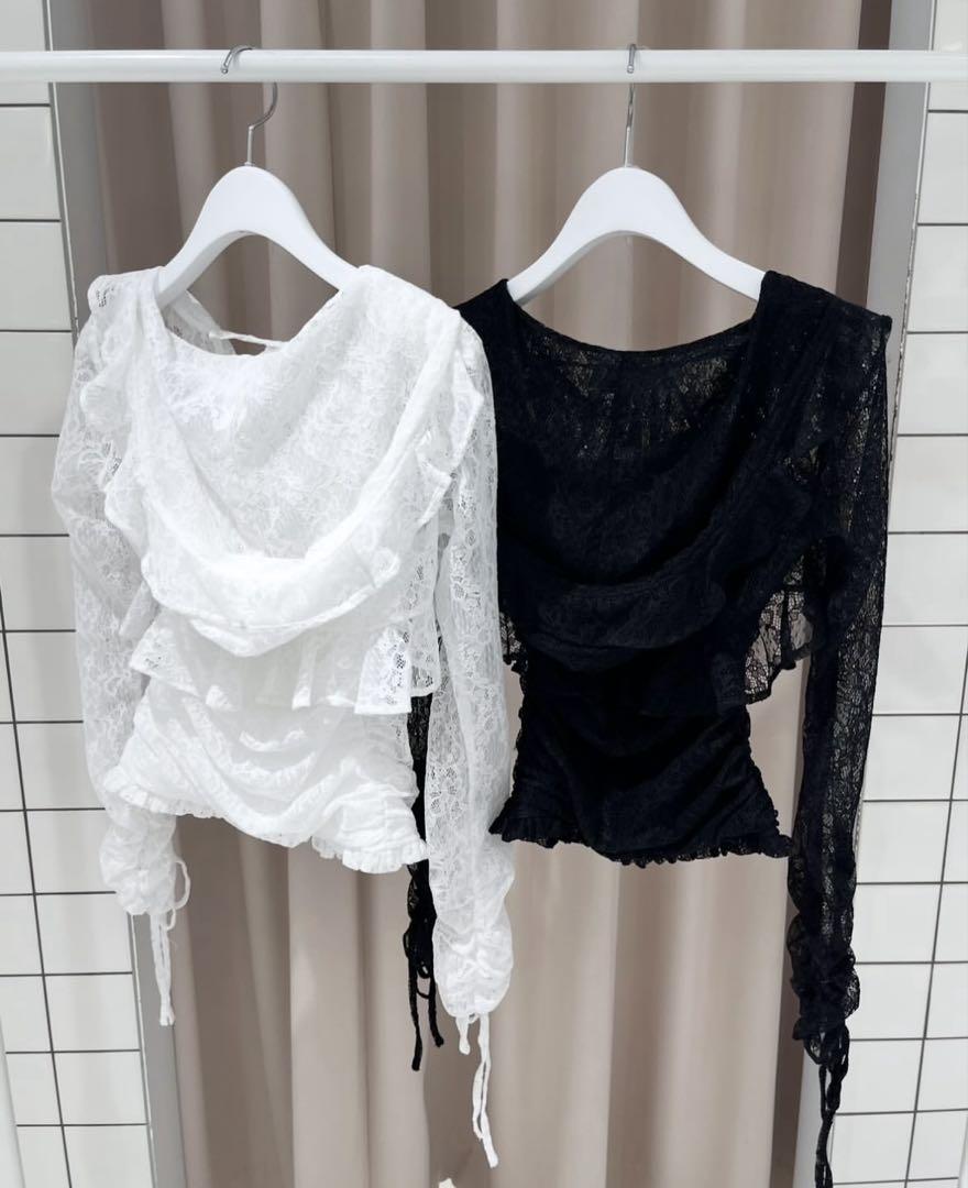 【完売商品】BUBBLES レースフーディーアンサンブル　ホワイト Mサイズ