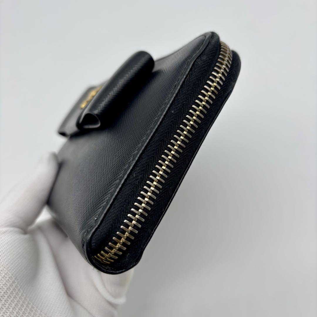 ✨PRADA プラダ 長財布 リボン サフィアーノレザー ラウンドジップ 黒