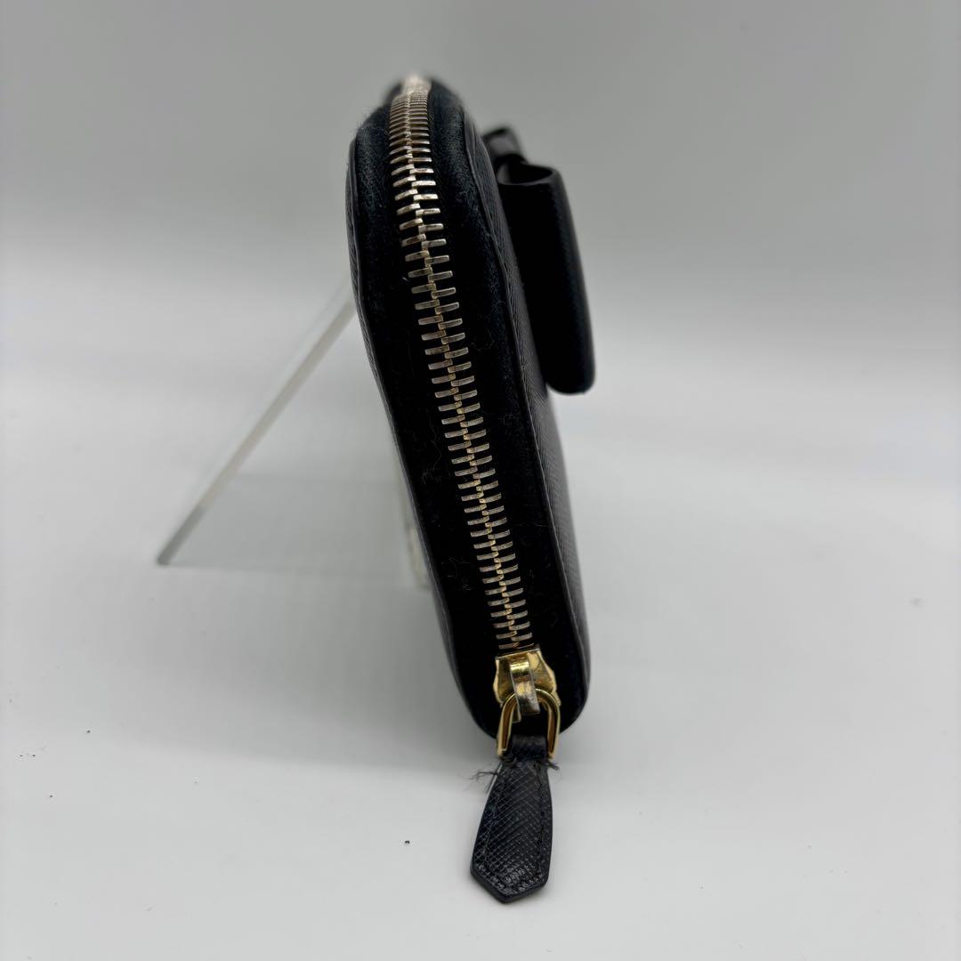✨PRADA プラダ 長財布 リボン サフィアーノレザー ラウンドジップ 黒