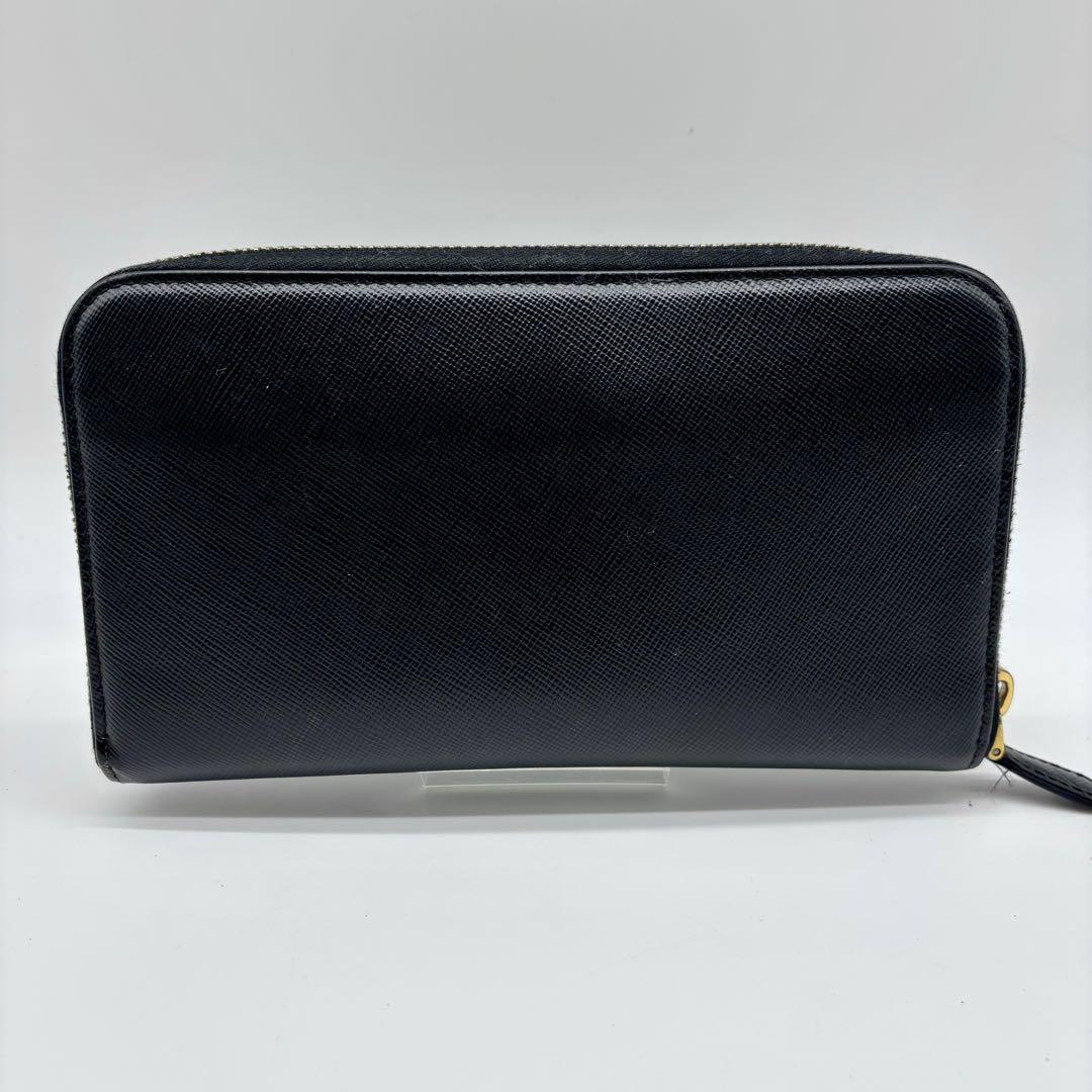 ✨PRADA プラダ 長財布 リボン サフィアーノレザー ラウンドジップ 黒