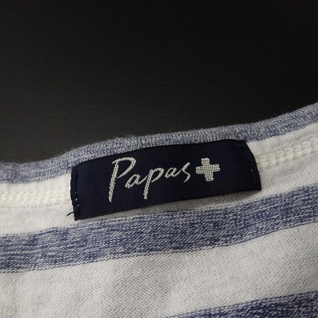 00s- 日本製 Papas+ パパスプラス 半袖Tシャツ ボーダー マリン