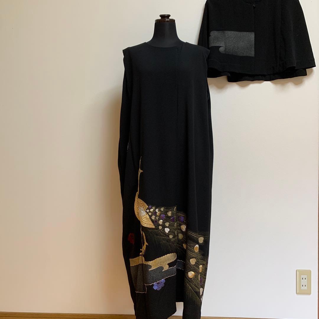 着物リメイクセットアップ ケープボレロ&ワンピース