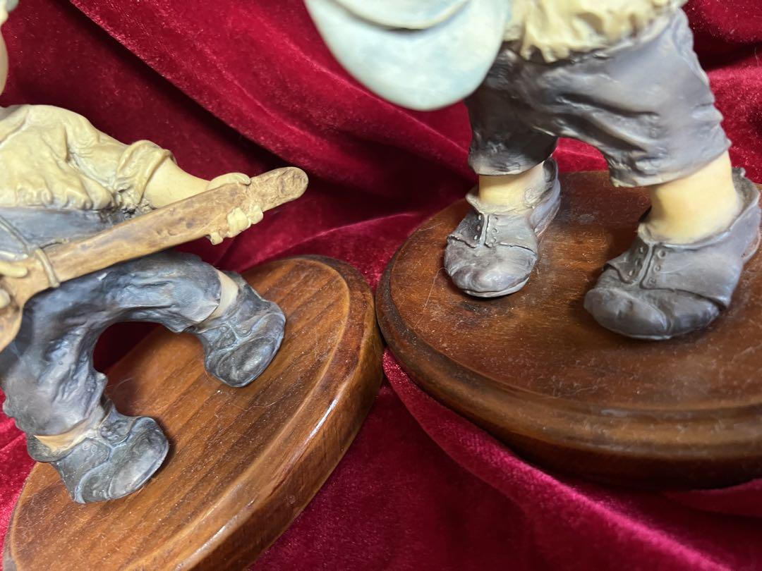 イタリア（フローレンス人形 〈オブジェ フィギュア 像〉19cm2点現状品