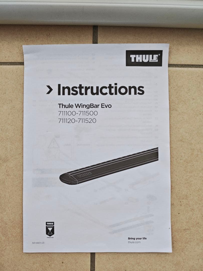 THULE WingBar EVO TH7112 118cm 2本セットThule BRIGHTFACE_UK