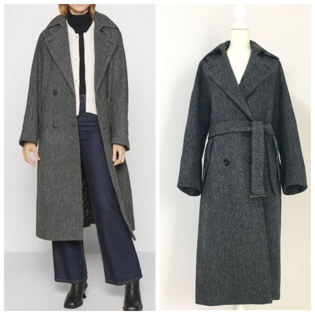 MaxMara Weekend ダブルブレストツイードコート グレー MaxMara Weekend ダブルブレストツイードコート グレー