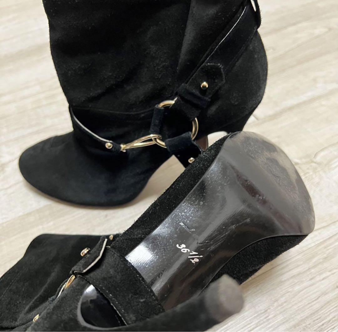 超特価セール開催！！ 黒色の裏革、 高ヒールブーティ 靴