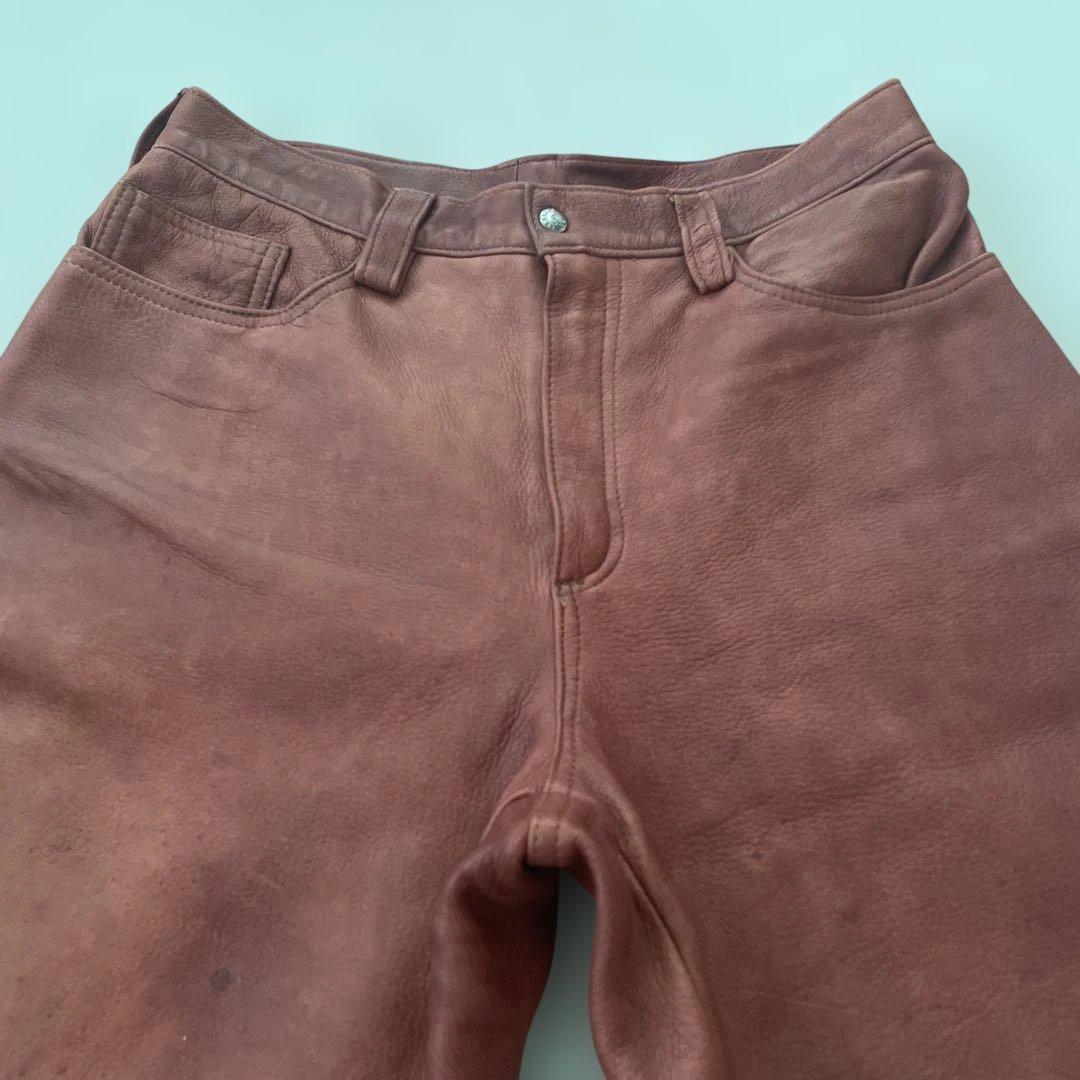 激レア春夏【ブランデッドガーメンツ】肉厚ディアスキン鹿革レザーショーツ 古着