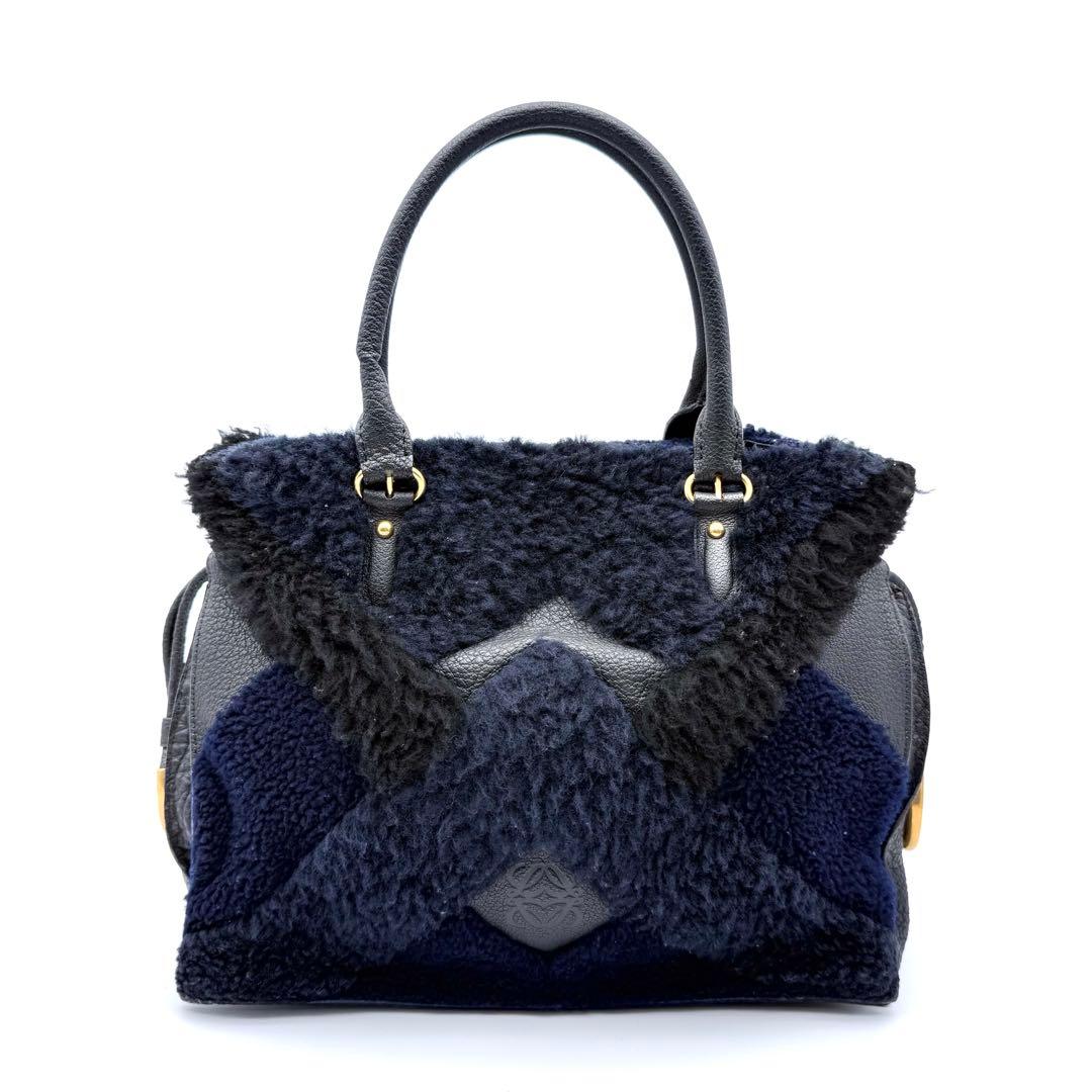 LOEWE ロエベ ボア アナグラム ハンドバッグ フラメンコトート