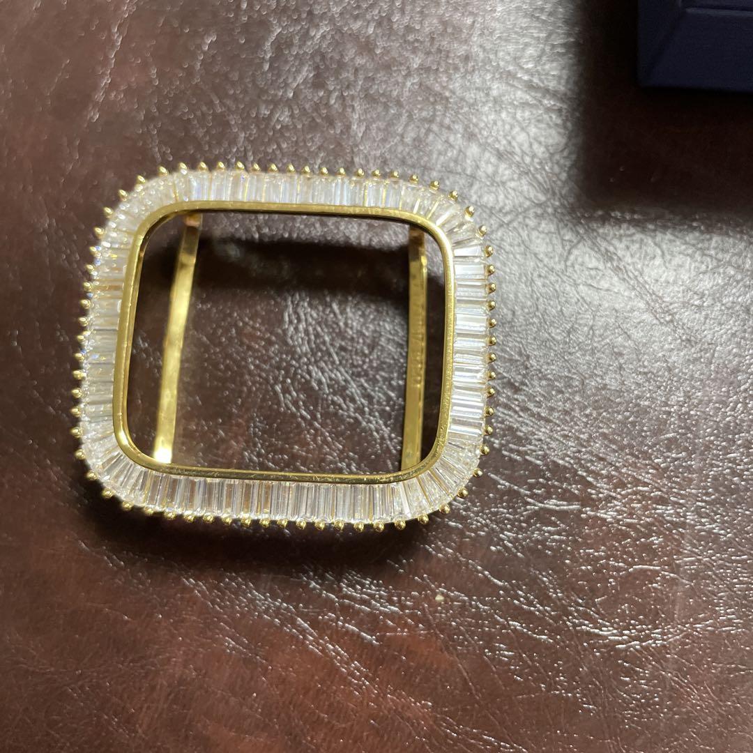 44mm キラキラフレーム　Apple Watchカスタム　メガバケット　CZ