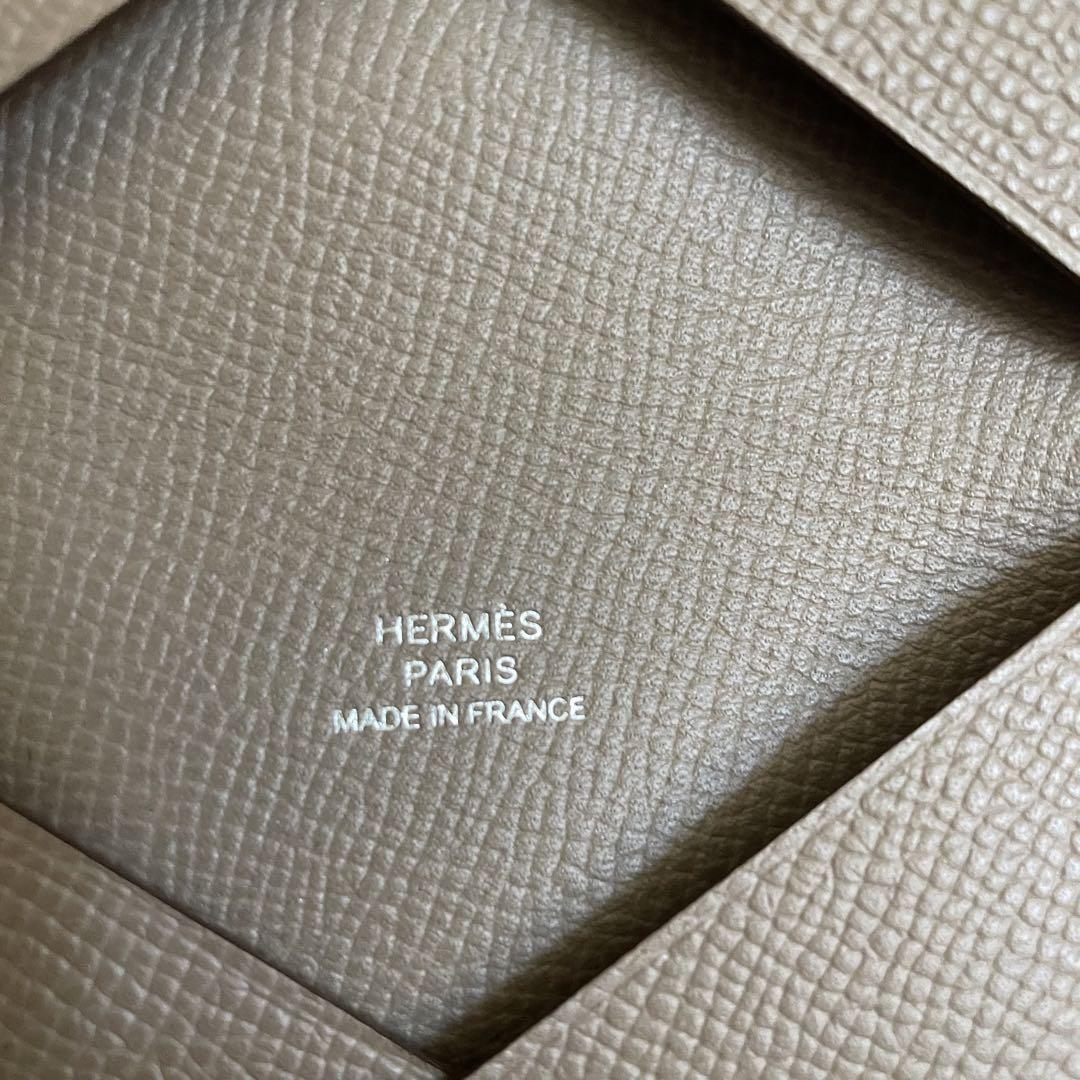 HERMES エルメス 名刺入れ カルヴィ　エトゥープ