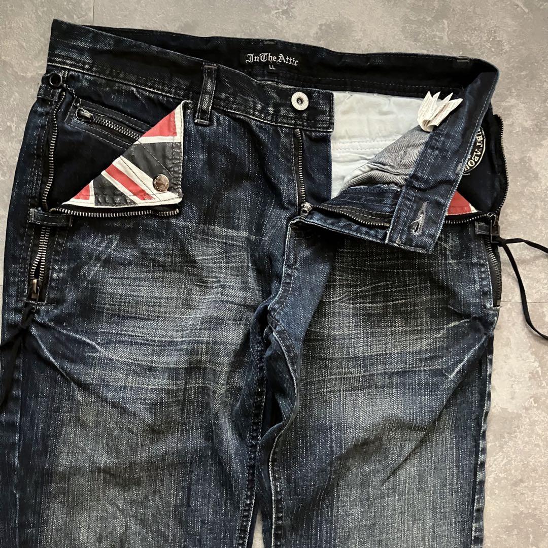 パンツ Y2K in the attic gimmick washed denim