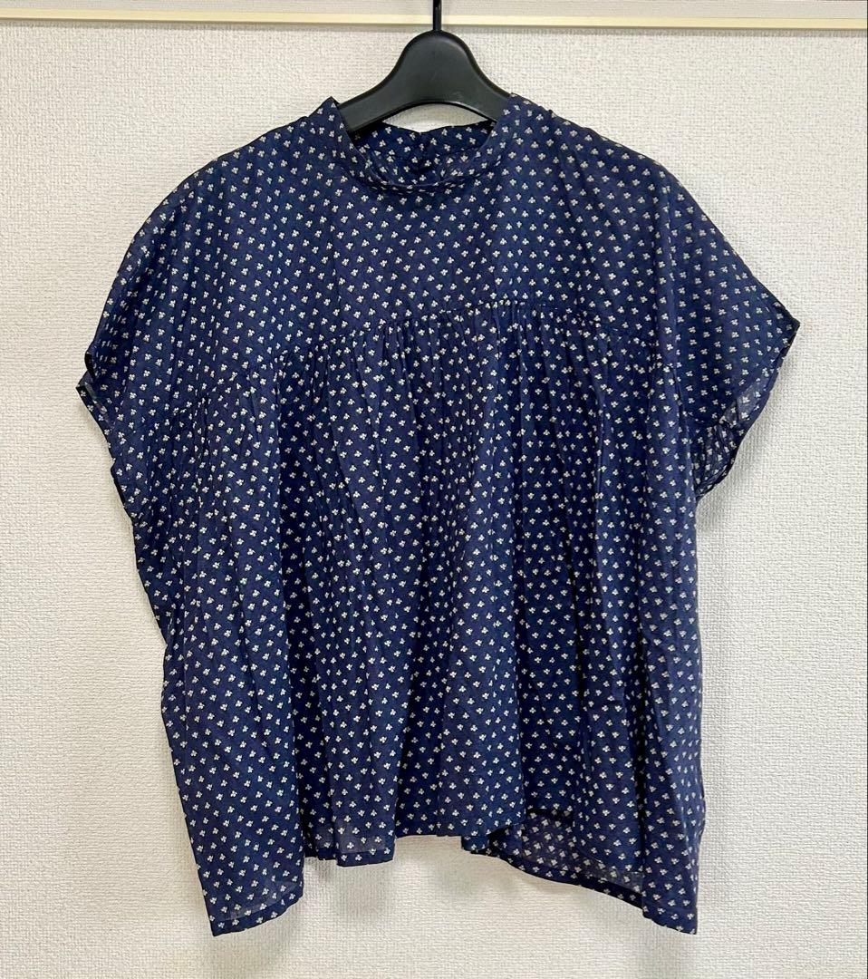 【SOILソイル】 コットンボイルスモールフラワープリント シャツ