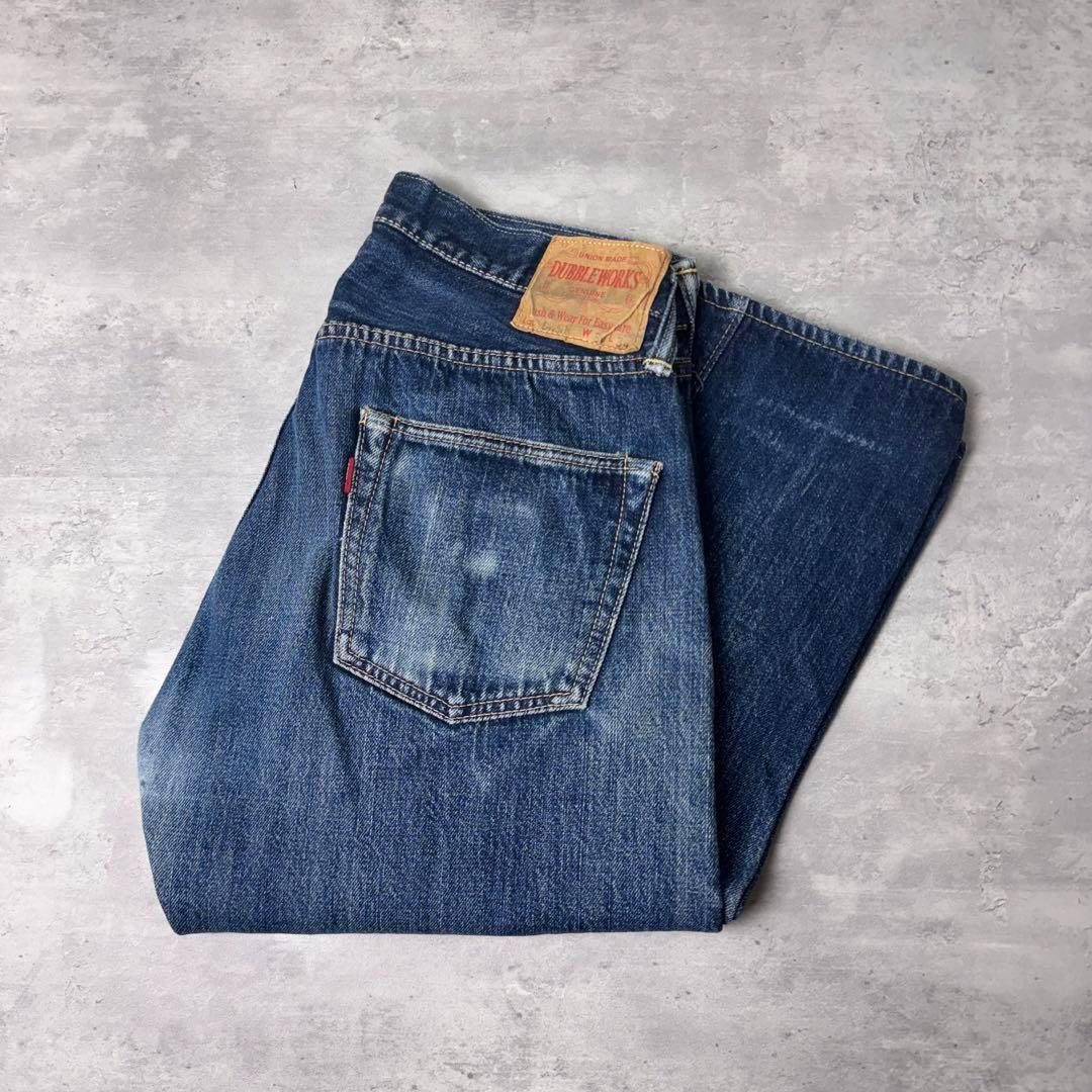 DUBBLE WORKS WAREHOUSE 鬼ヒゲ デニムパンツ W30 青