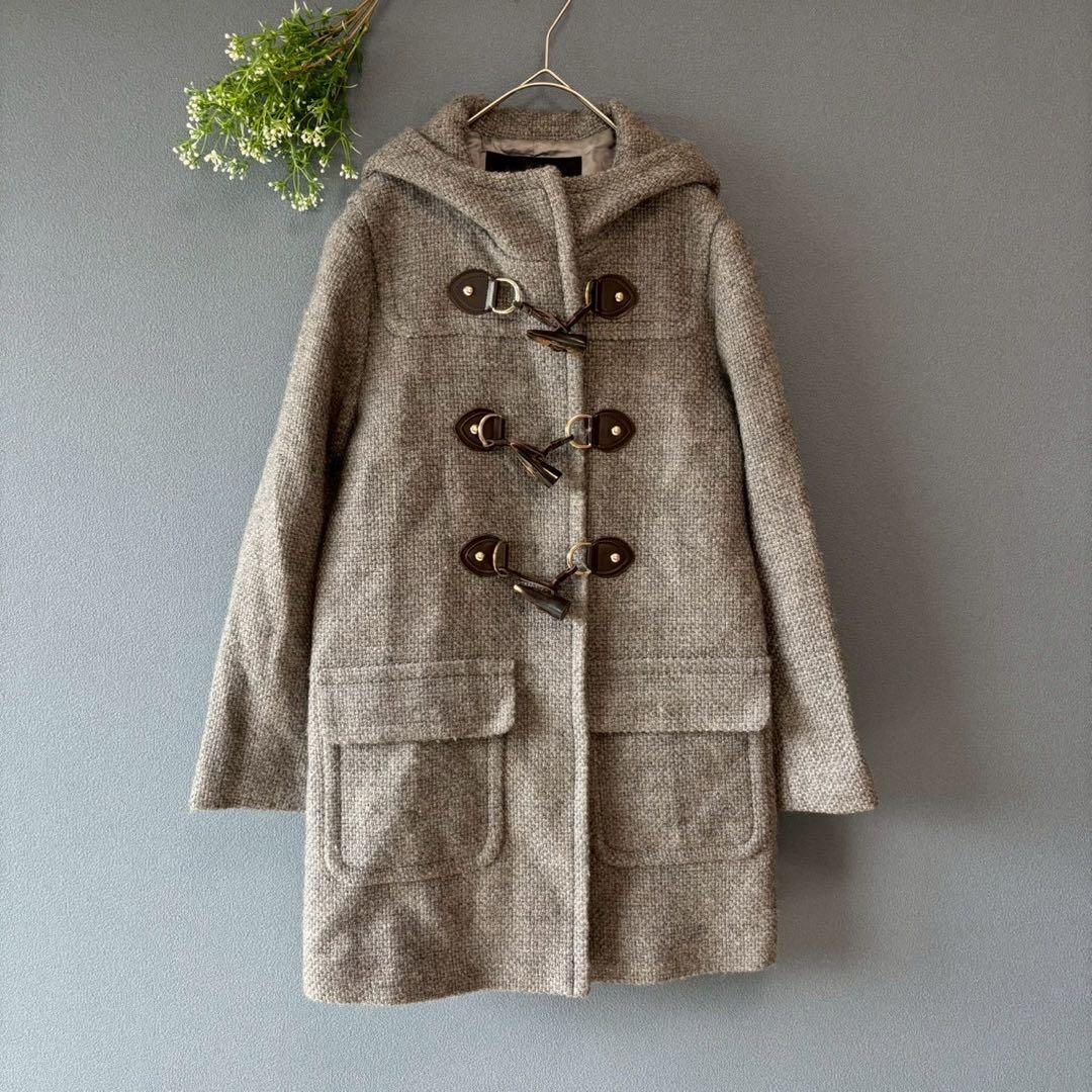 イネド〔M〕 ウールダッフルコート フード付き 高見え ウール混 羊毛 秋冬M INED