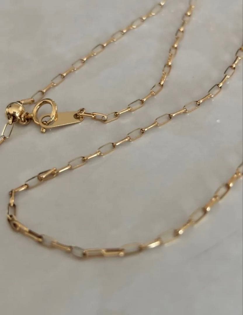 K18YGクリップチェーンネックレス　50㎝　スライドアジャスター付き