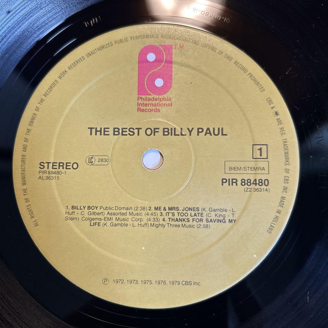 洋楽 Billy Paul The Best Of Billy Paul 2LP