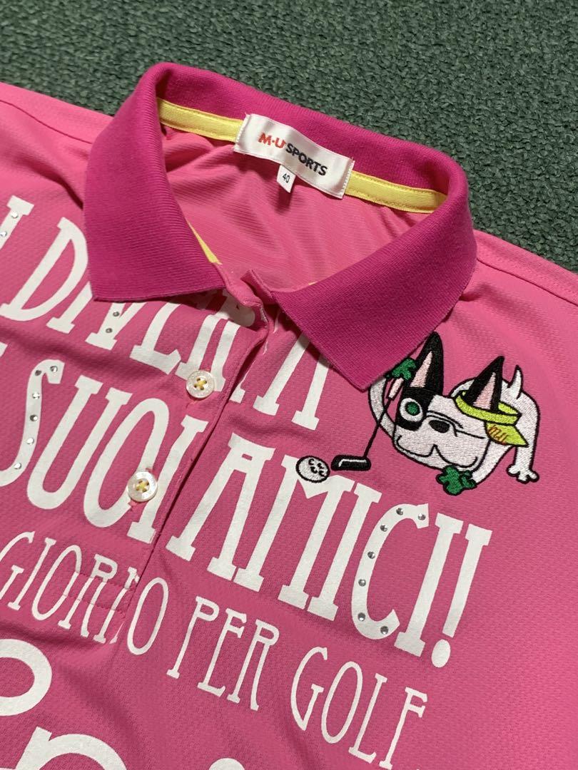 M・U SPORTS ポロシャツ サイズ38 レディース ミエコウエサコ ゴルフ ミエコ ウエサコ 【美品】ミエコウエサコ 半袖ポロシャツ