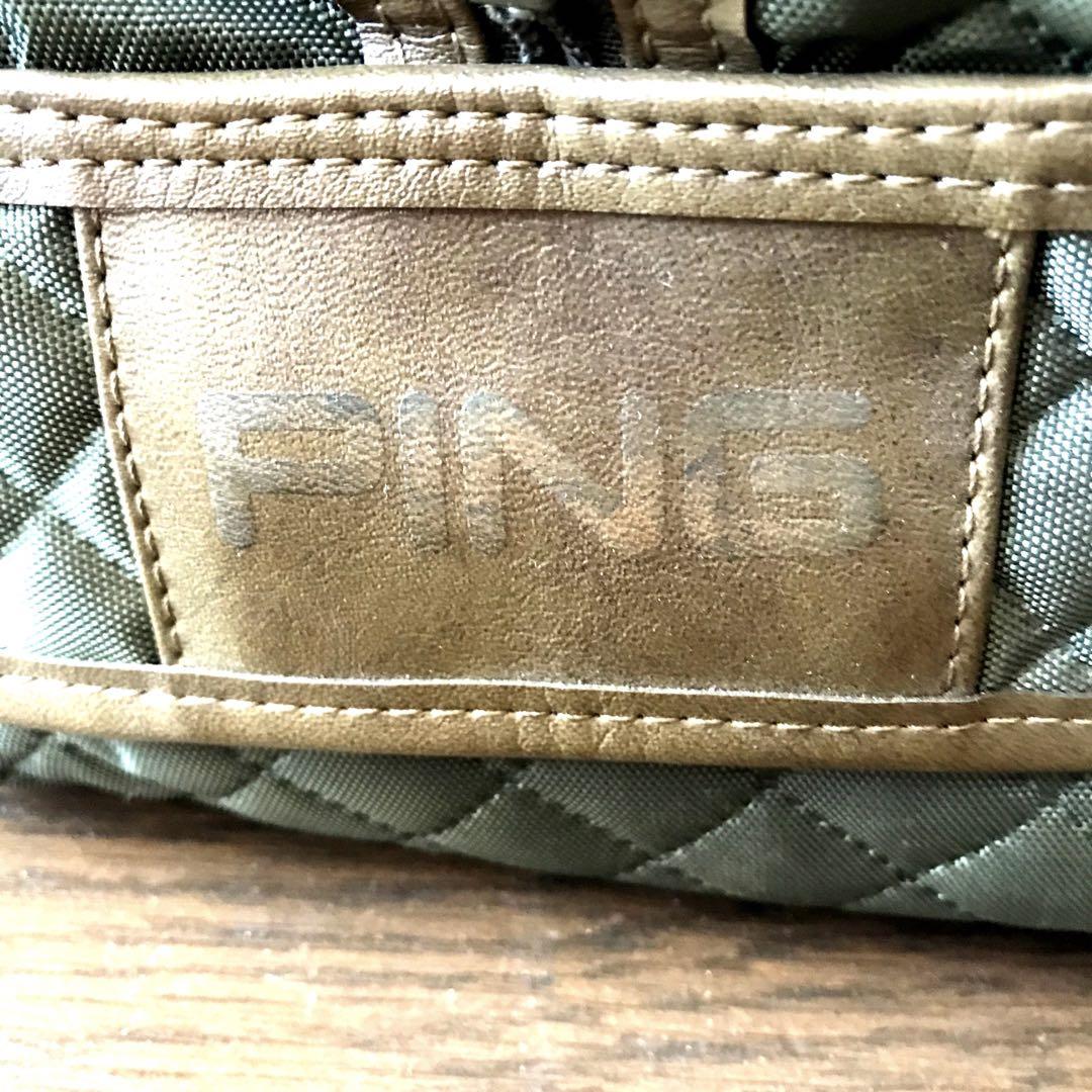 PING GOLFオリーブグリーン キルティング ボストンバッグ