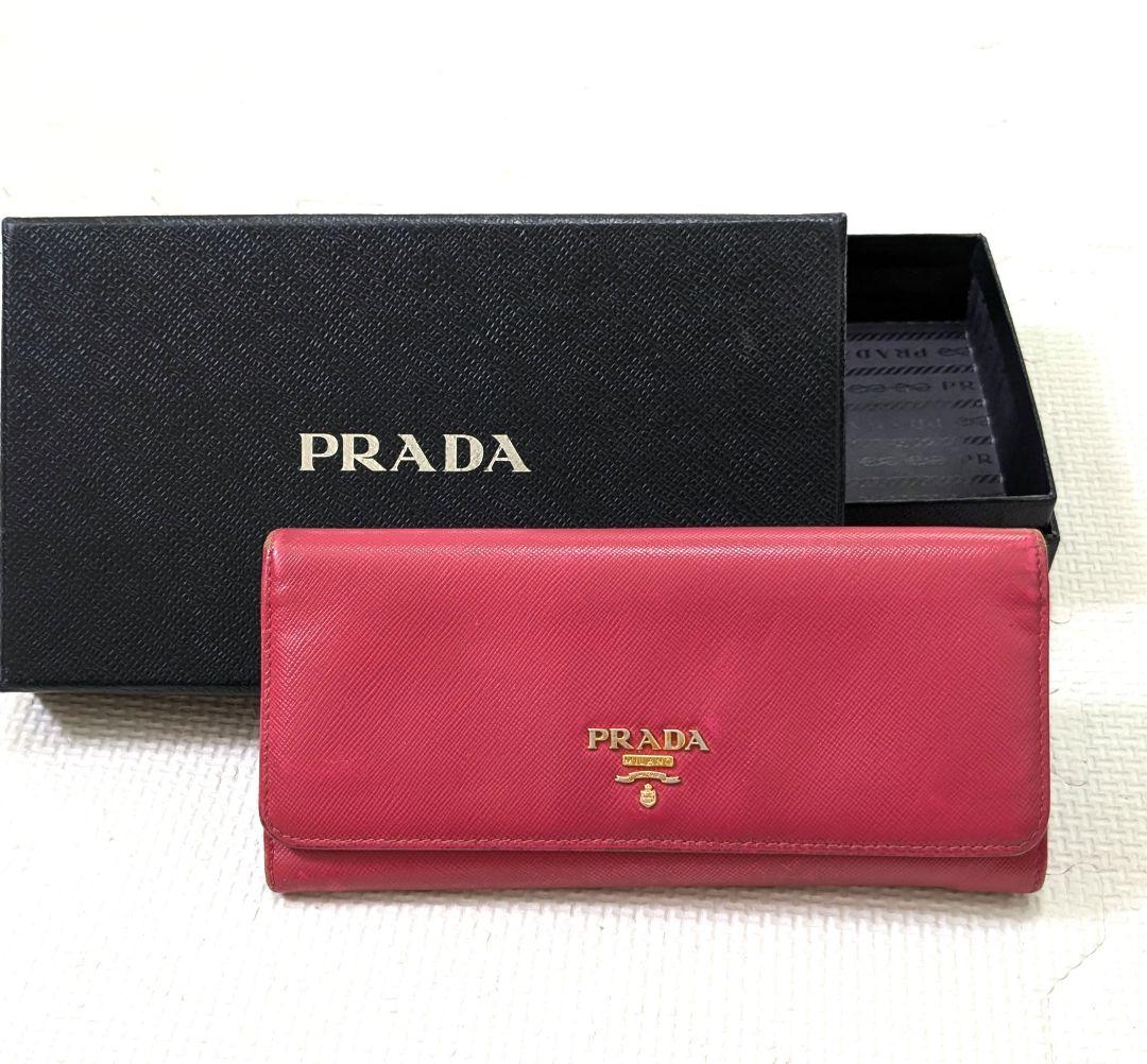 ✨新品未使用・箱保証書・ショッパー付き✨　PRADA 長財布　サフィアーノレザー PRADA プラダ 長財布 リボン サフィアーノレザー 金ロゴ ブラック