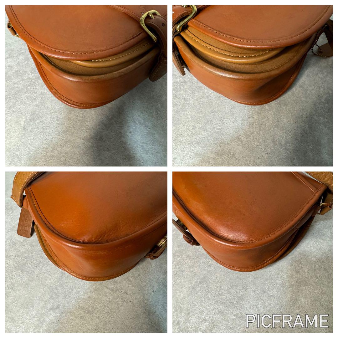 old coach vintage ショルダーバッグ ポシェット ブラウン 革