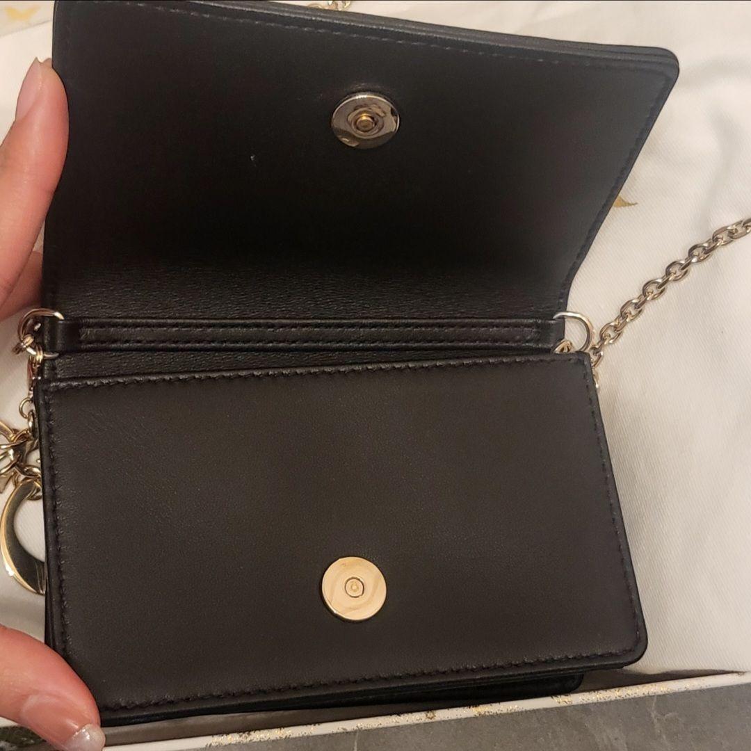 ★超美品★レディーディオール　Dior　ナノ ポーチバッグ ラムスキン ブラック