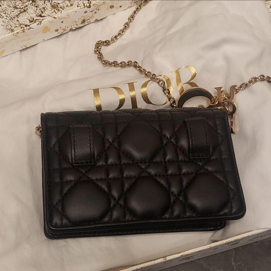 ★超美品★レディーディオール　Dior　ナノ ポーチバッグ ラムスキン ブラック