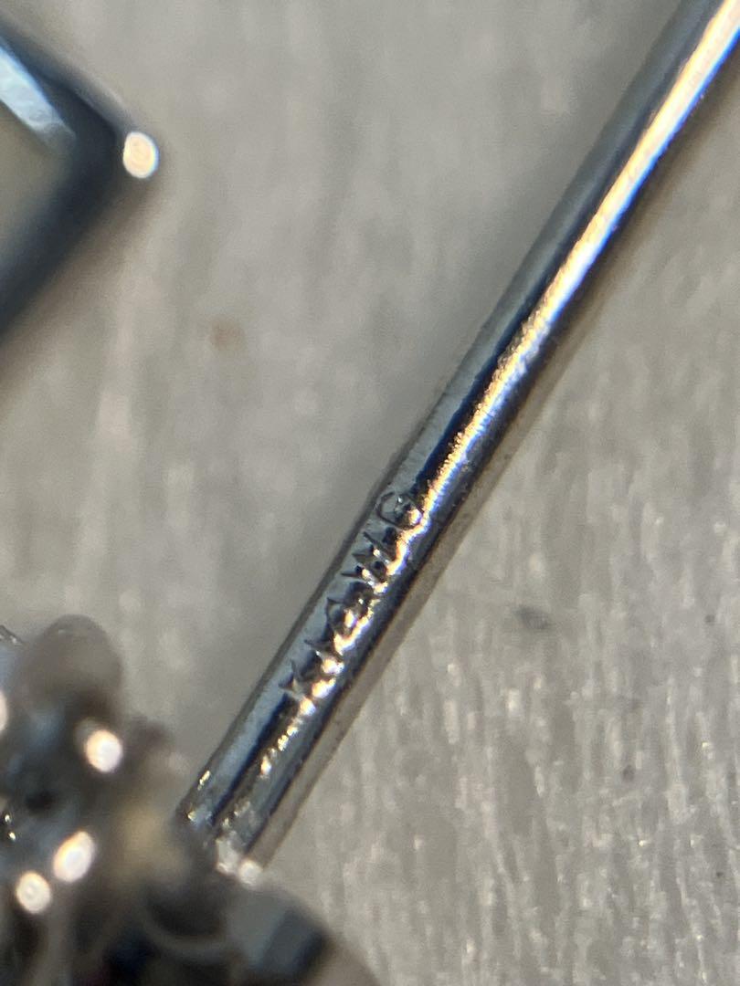 K14 WG キャッチなし ピアス スクエア K14WG スタッド 四角