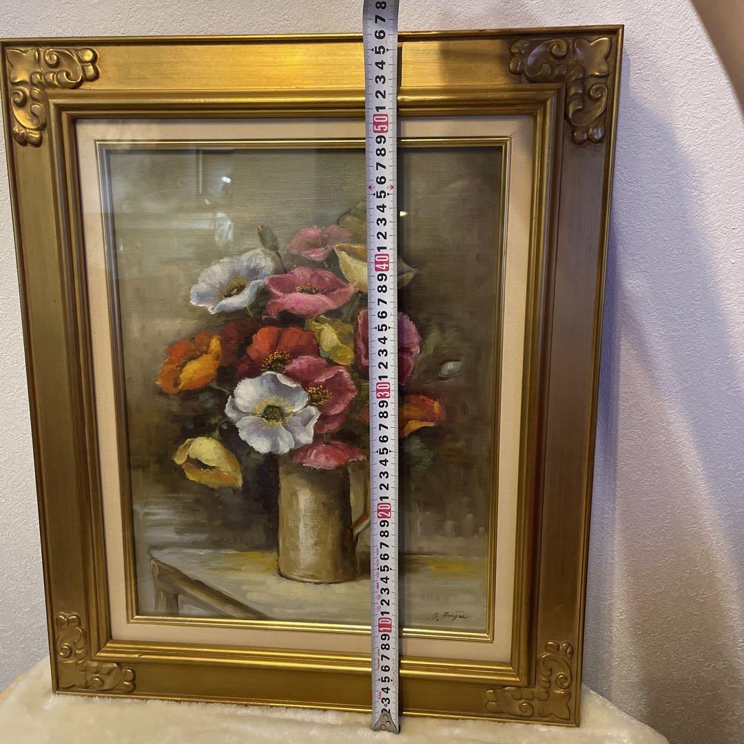 大切な人へのギフト探し 藤井聖子ポピー色とりどりの花の油彩画 絵画