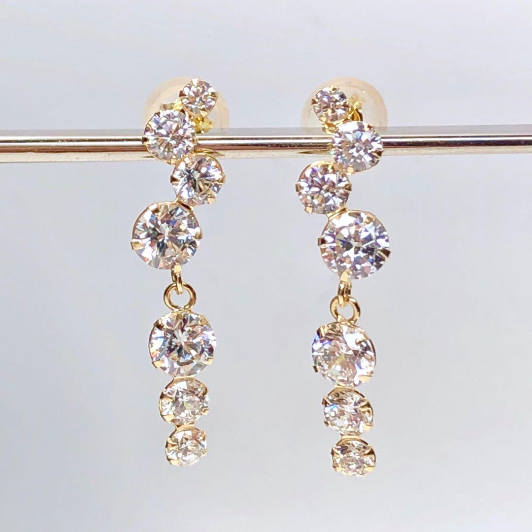 K18 18金 18k ピアス キュービックジルコニア ⑧ペア♡#2