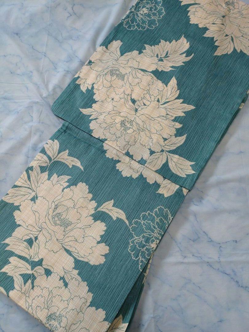 新品未使用　２点セット　綿麻浴衣　膨れ織　半幅帯