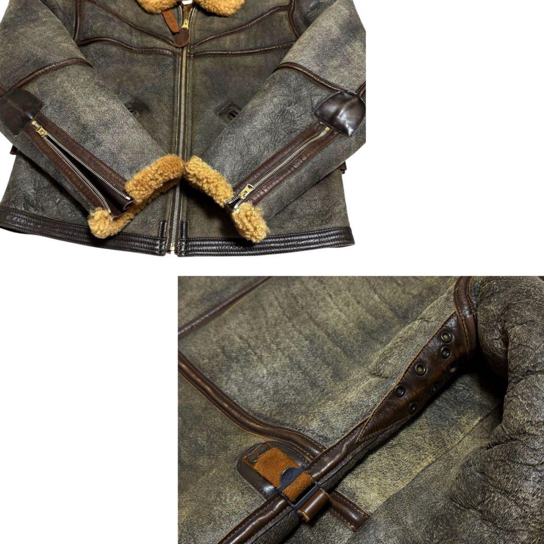 超希少 新品 RRL 加工 COLMICK D-3 ムートン フライトジャケット 超希少 新品 RRL 加工 COLMICK D-3 ムートン フライトジャケット