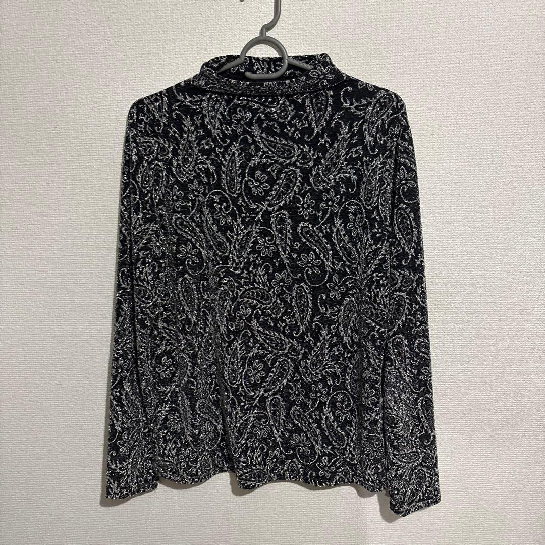 ラメ ペイズリー ハイネック ロンT kiosque cc 11747391M Archive