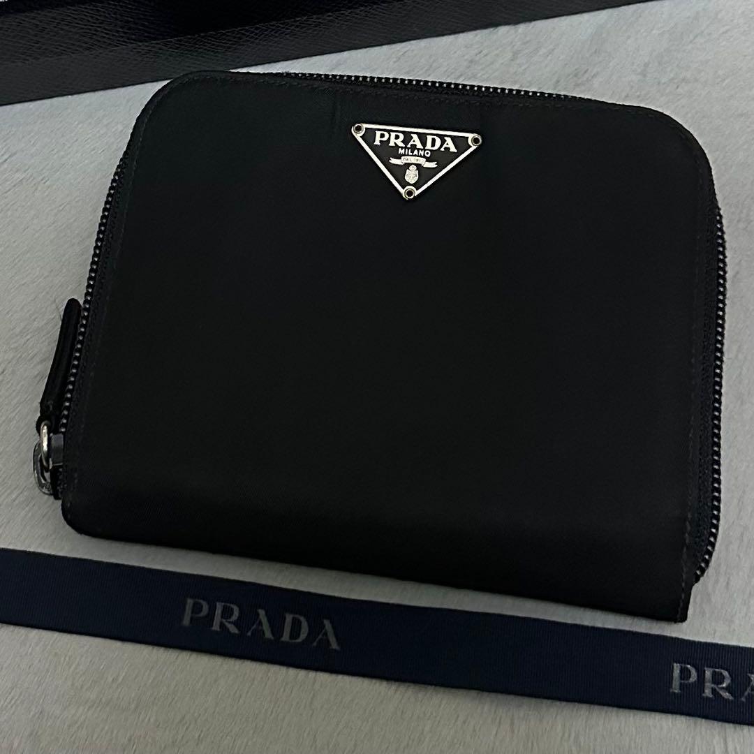 PRADA プラダ 折り財布 ラウンドファスナー ナイロン 三角ロゴ