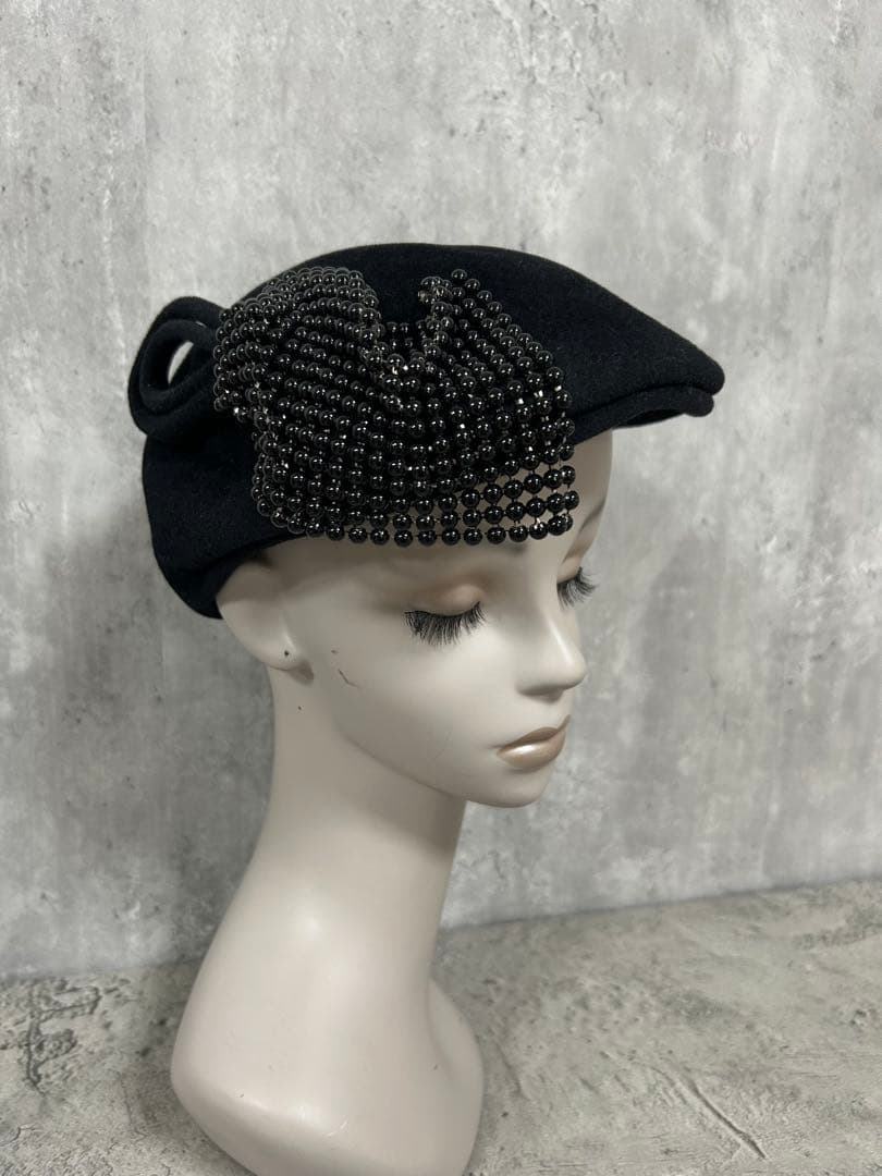 misaharada ミサハラダ 高級ハット　帽子　ベレー　イギリス製　ブラック