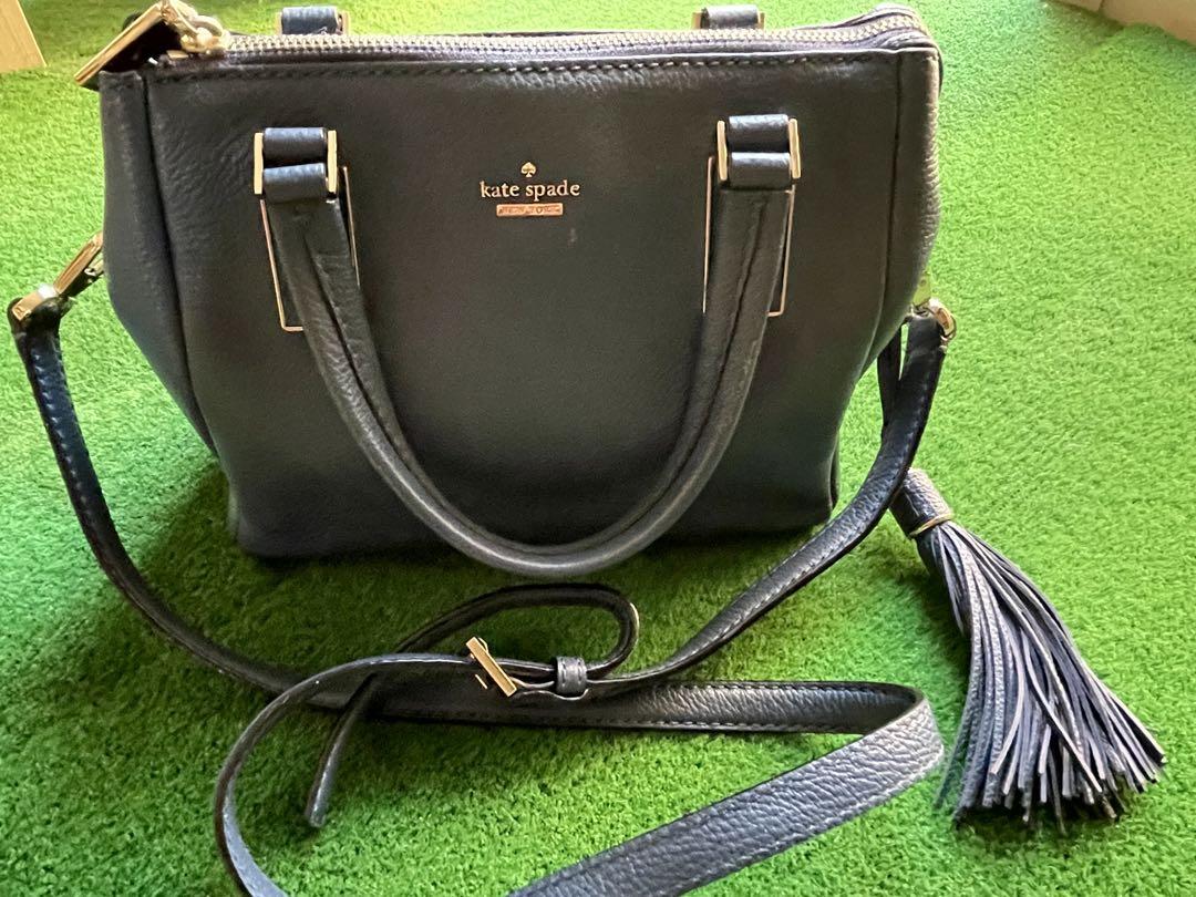 kate spade ネイビー ハンドバッグ kate spade ネイビー ハンドバッグ タッセル付き - メルカリ