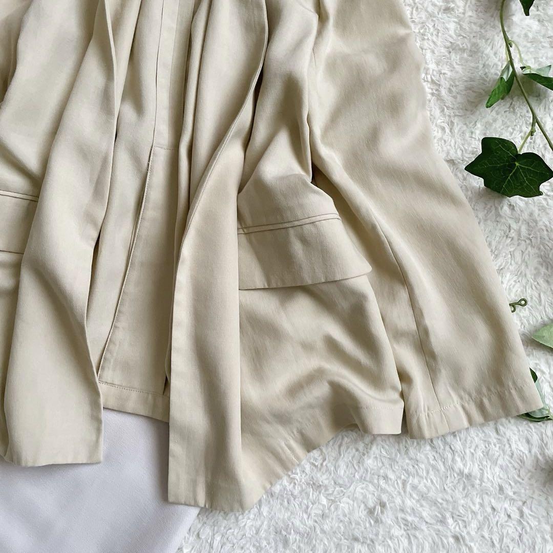 【新品・未使用品】Liesseリエス リネンブレンド ノーカラージャケット